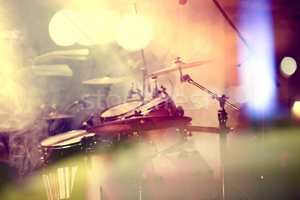  Drum on stage Stock photo © carloscastilla