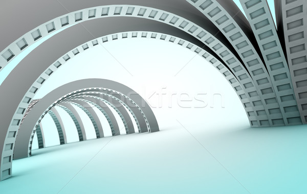 Abstract architectuur 3D Blauw Stockfoto © carloscastilla