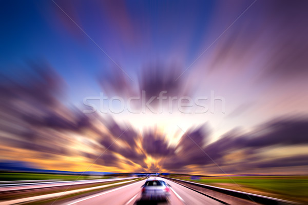 Stockfoto: Auto · snelheid · reizen · weg · abstract