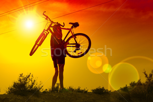 Montanha vida saudável extremo bicicleta estilo ao ar livre Foto stock © carloscastilla