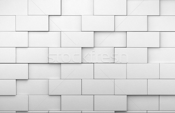 Biały Płytka 3D ściany świetle domu Zdjęcia stock © carloscastilla
