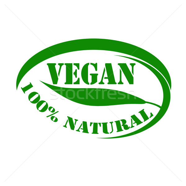 Vegan verde carimbo texto assinar comer Foto stock © carmen2011