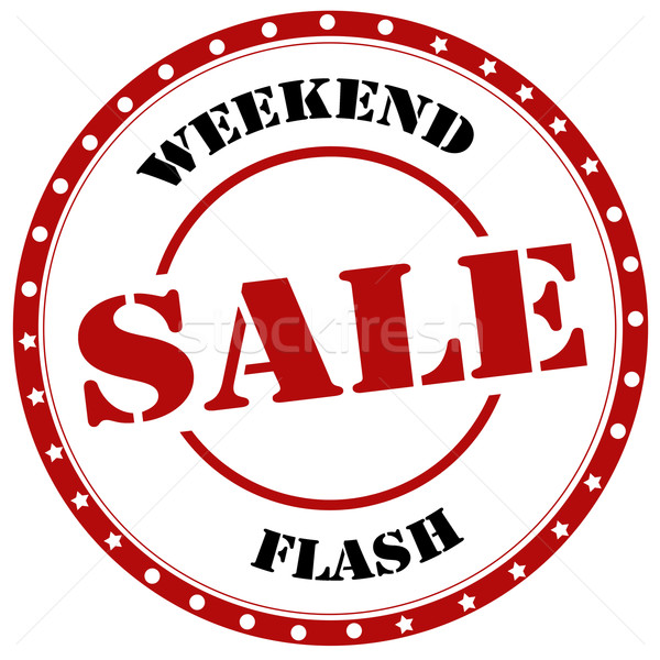 Weekend flash sprzedaży pieczęć tekst czerwony Zdjęcia stock © carmen2011