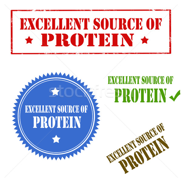 Ausgezeichnet Quelle Protein Set Briefmarken Text Stock foto © carmen2011