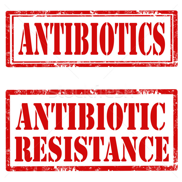 Stock foto: Set · Briefmarken · Grunge · Text · Antibiotika