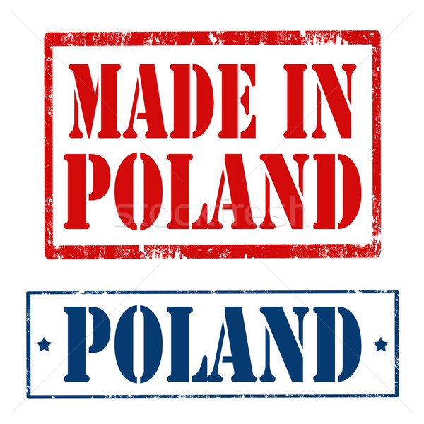 Сток-фото: Польша · набор · Гранж · резиновые · марок · текста