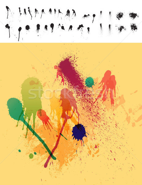 Clean Detailed Set of 30 Paint Drips & Spatter Stock photo © CarpathianPrince