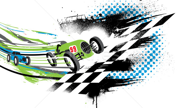 Race abstract illustratie twee vintage Stockfoto © CarpathianPrince