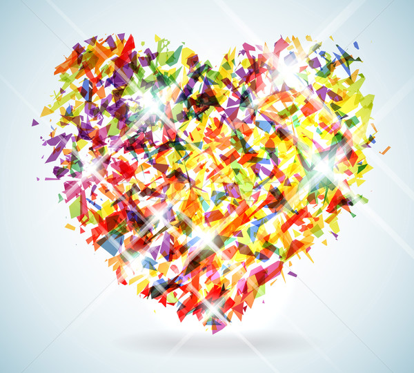 Widmo serca stylizowany ilustracja w górę kolorowy Zdjęcia stock © CarpathianPrince
