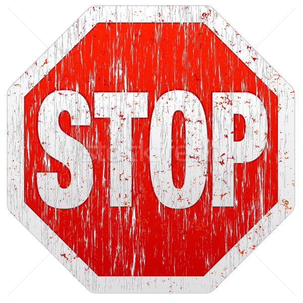 襤褸 停止簽署 插圖 風化 白 木 商業照片 © CarpathianPrince