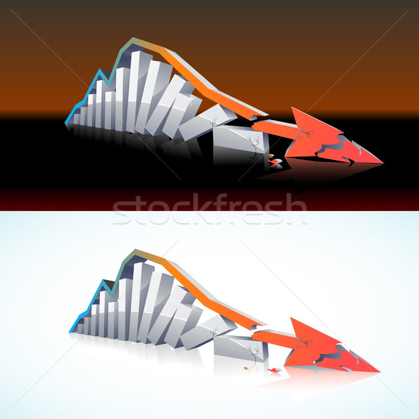 3D 金融 ベクトル グローバル 崩壊 2 ストックフォト © CarpathianPrince