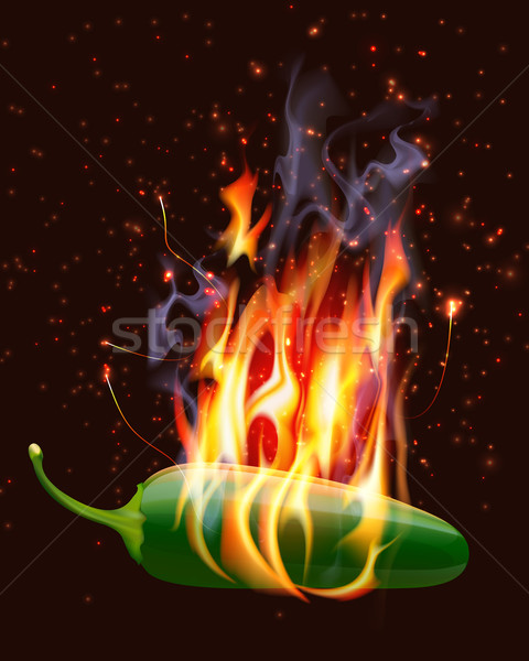 сжигание горячей перец продовольствие фон дым Сток-фото © CarpathianPrince