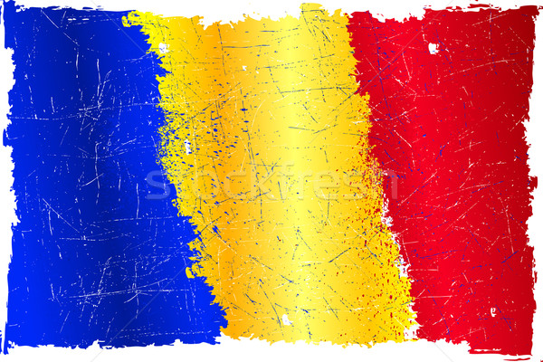 румынский Гранж флаг иллюстрация стиль текстуры Сток-фото © CarpathianPrince