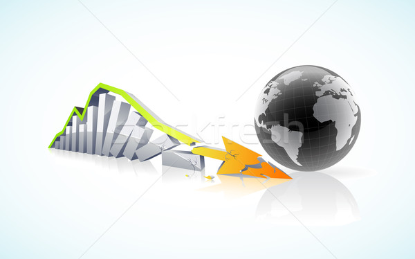 Vector financiële ineenstorting globale geld wereld Stockfoto © CarpathianPrince
