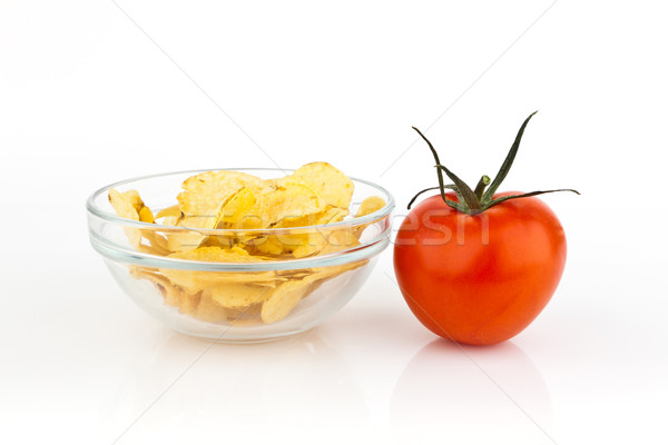 Tomate aislado blanco rojo comer Foto stock © Carpeira10