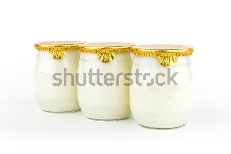 Aislado frescos yogurt alimentos leche blanco Foto stock © Carpeira10