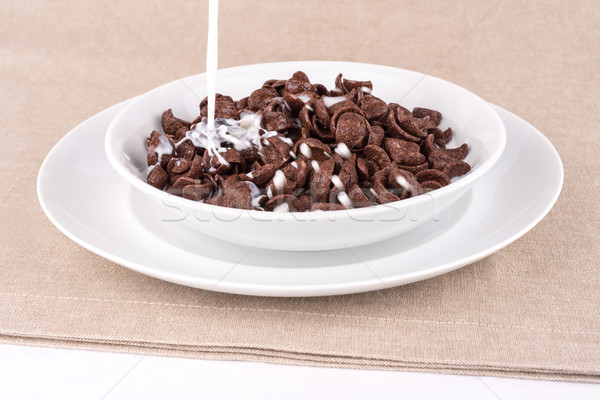 Chocolate cereales leche plato Foto stock © Carpeira10