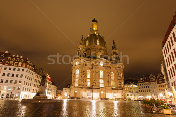 Сток-фото: Церкви · Lady · ночь · Дрезден · Германия · облака