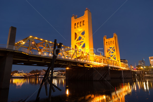 Tower Bridge Sacramento River Capital City California Downtown S Stock photo © cboswell