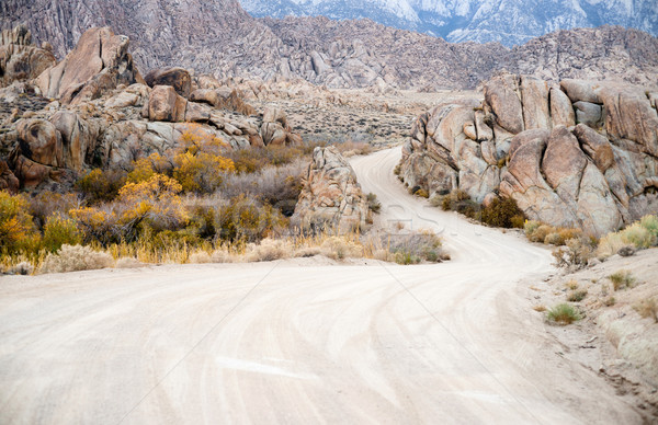 Dirt Road into Alabama Hills Sierra Nevada Range California Stock photo © cboswell