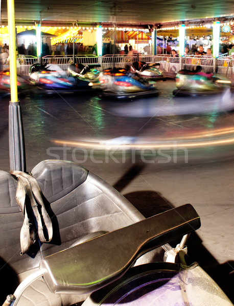 A Vehicle Stands Unused in Bumper Cars at the Fair Stock photo © cboswell