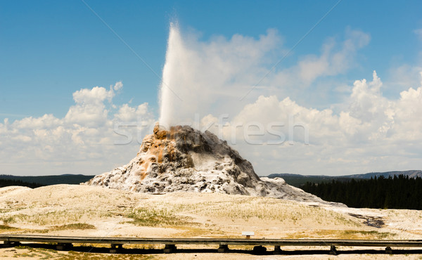 Biały kopuła gejzer parku woda mineralna niebo Zdjęcia stock © cboswell