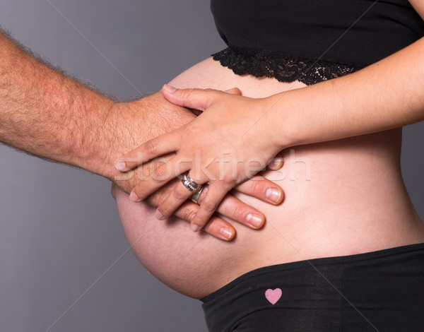 Férfi nő partnerek baba mindkettő érintés Stock fotó © cboswell