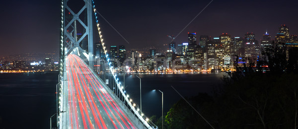 моста час пик движения транспорт автомобилей фары Сток-фото © cboswell