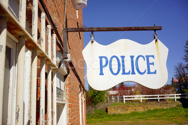 Police Department Sign Small Rural Town America Stock photo © cboswell