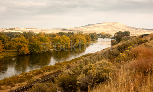 Storm Clearing Over Agricultural Land Yakima River Central Washi Stock photo © cboswell