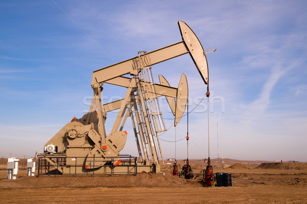 North Dakota Oil Pump Jack Fracking Crude Extraction Machine Stock photo © cboswell