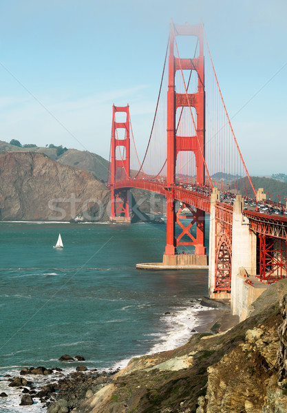 Foto stock: Golden · Gate · puente · fuerte · punto · agua · mar