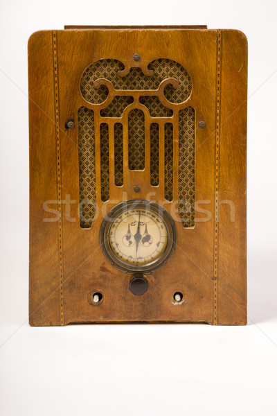 Dirty Old Antique Wood Console Vintage Radio Missing Knobs Stock photo © cboswell