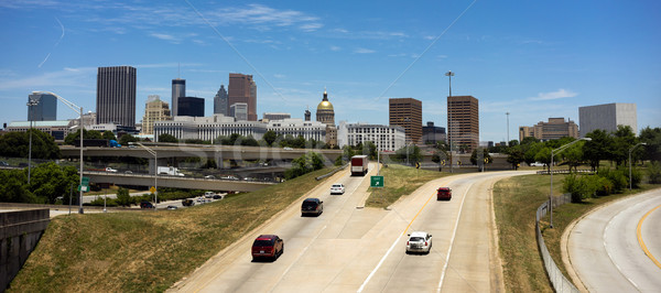 Samochodu autostrady spieszyć godzin centrum Atlanta miasta Zdjęcia stock © cboswell