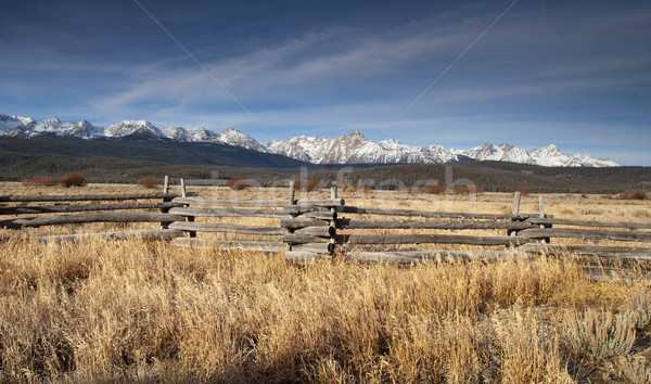 Ranch terjedelem kerítés nap völgy Idaho Stock fotó © cboswell