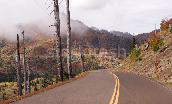 風景 火山 道路 精神 湖 ストックフォト © cboswell