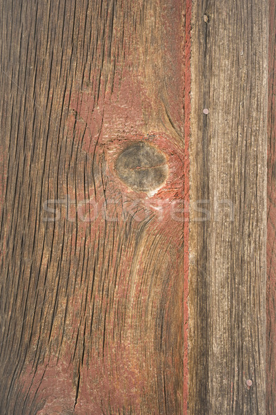 Weathered Barn Wall Wood Grain Plank Red Knot Stock photo © cboswell