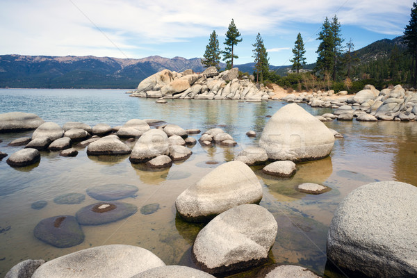 Smooth Rocks Clear Water Lake Tahoe Sand Harbor Stock photo © cboswell