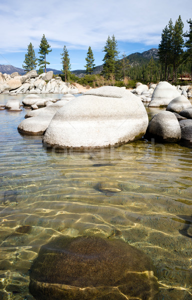 Crystal Clear Water Smooth Rocks Lake Tahoe Sand Harbor Stock photo © cboswell