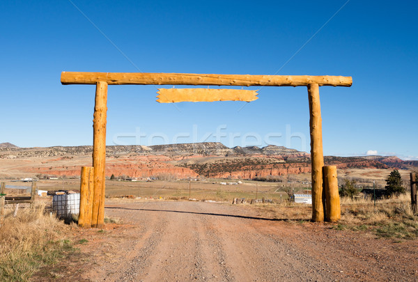 Ranch Entrance Gate Country Farm Marquee Stock photo © cboswell
