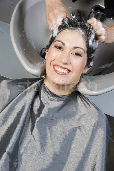 şampon zâmbet zi salon model portret Imagine de stoc © cboswell