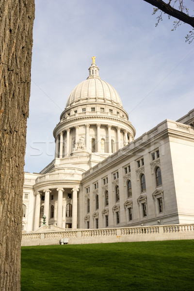 Wisconsin Capital Building Landscaped Grounds Green Grass Stock photo © cboswell
