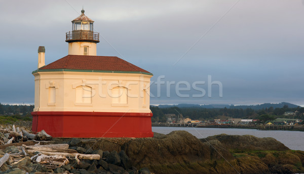 Coquille River Lighthouse Bandon Bay Oregon Pacific Ocean Inlet Stock photo © cboswell