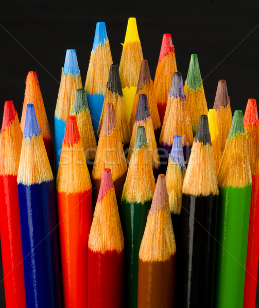 Macro Close Up Wood Multiple Color Art Supply Pencils Stock photo © cboswell