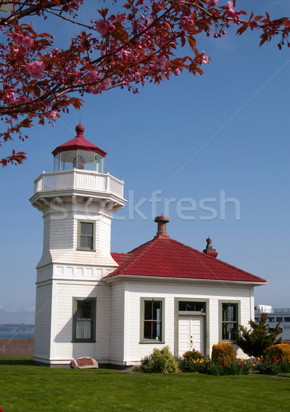 Stock foto: Westen · Küste · Leuchtturm · Haus · Washington · Schutz