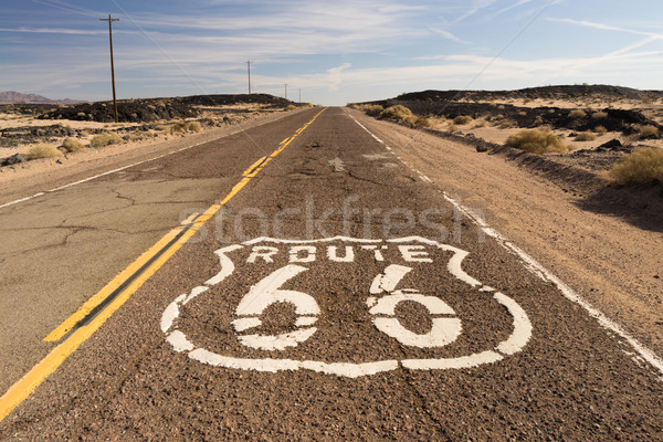 Historisch route 66 weg zuidwest landschap straat Stockfoto © cboswell