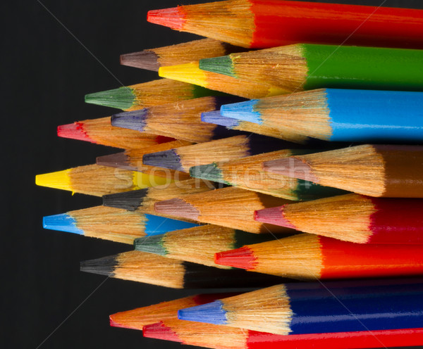 Macro Close Up Wood Multiple Color Art Supply Pencils Stock photo © cboswell