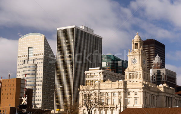 Foto stock: Edificios · arquitectura · centro · de · la · ciudad · soleado · invierno