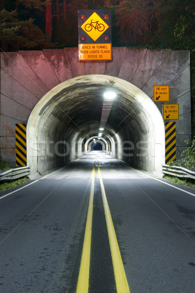 Tunnel snelweg 101 Oregon weg teken Stockfoto © cboswell