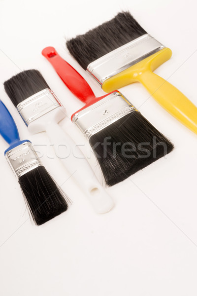 Assorted Selection Plastic Handled Paint Brushes Construction To Stock photo © cboswell